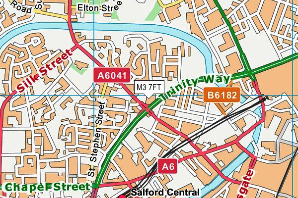 M3 7FT map - OS VectorMap District (Ordnance Survey)