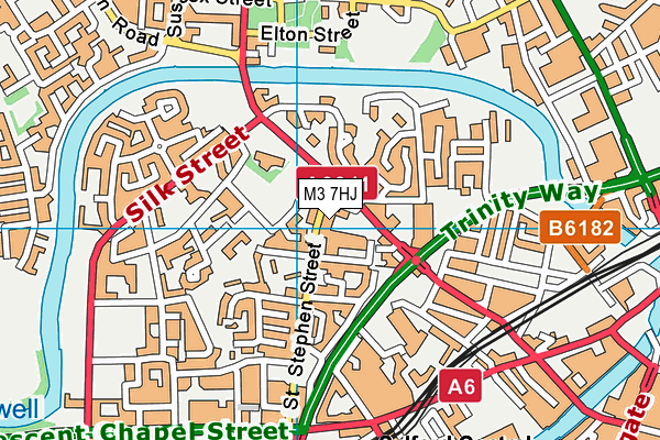 M3 7HJ map - OS VectorMap District (Ordnance Survey)