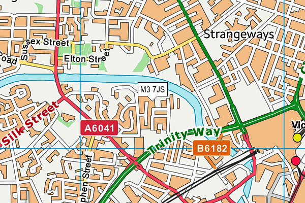 M3 7JS map - OS VectorMap District (Ordnance Survey)