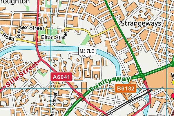 M3 7LE map - OS VectorMap District (Ordnance Survey)