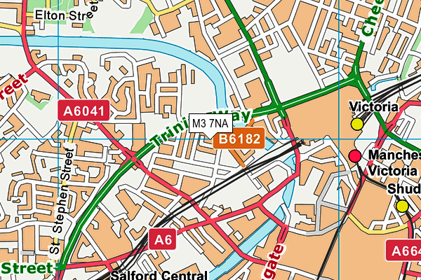 M3 7NA map - OS VectorMap District (Ordnance Survey)