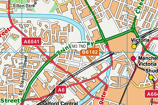 M3 7ND map - OS VectorMap District (Ordnance Survey)