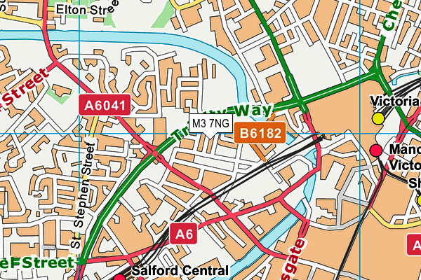 M3 7NG map - OS VectorMap District (Ordnance Survey)