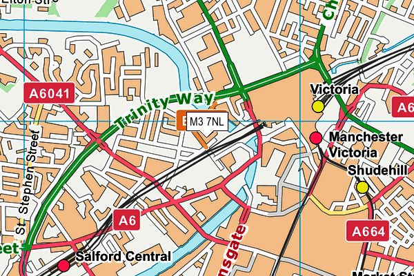 M3 7NL map - OS VectorMap District (Ordnance Survey)