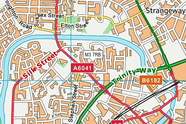 M3 7RB map - OS VectorMap District (Ordnance Survey)