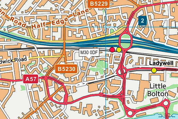 M30 0DF map - OS VectorMap District (Ordnance Survey)