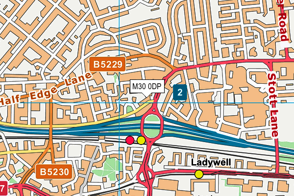 M30 0DP map - OS VectorMap District (Ordnance Survey)