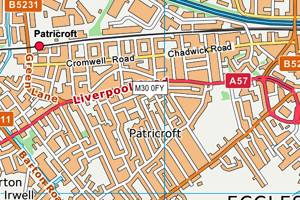 M30 0FY map - OS VectorMap District (Ordnance Survey)