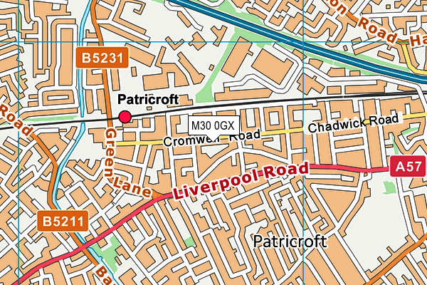 M30 0GX map - OS VectorMap District (Ordnance Survey)