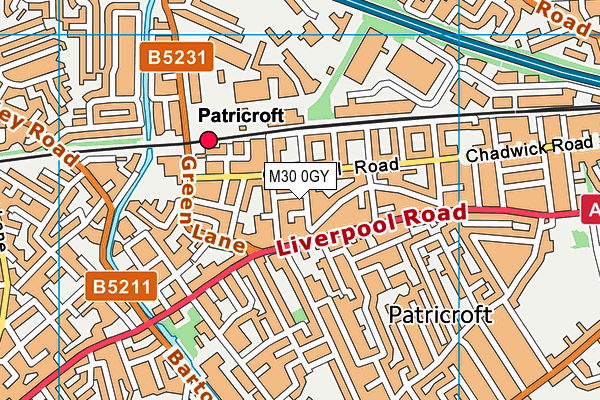 Barton Athletic Club map (M30 0GY) - OS VectorMap District (Ordnance Survey)