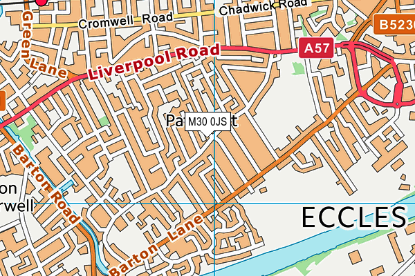 M30 0JS map - OS VectorMap District (Ordnance Survey)