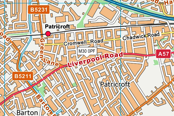 M30 0PF map - OS VectorMap District (Ordnance Survey)