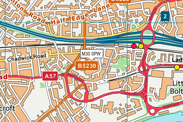 M30 0PW map - OS VectorMap District (Ordnance Survey)