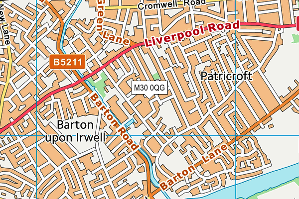 M30 0QG map - OS VectorMap District (Ordnance Survey)