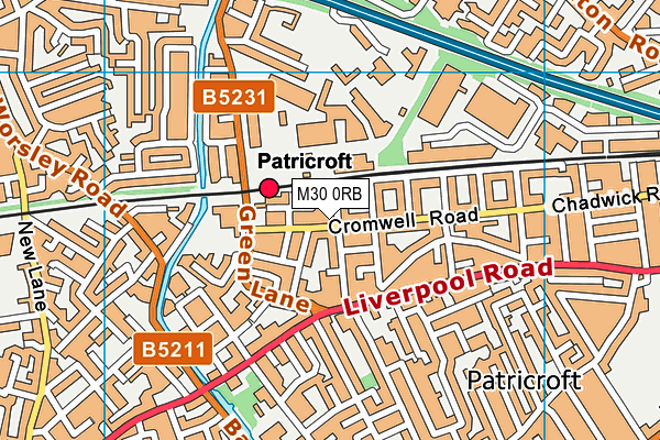 M30 0RB map - OS VectorMap District (Ordnance Survey)