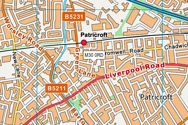 M30 0RD map - OS VectorMap District (Ordnance Survey)