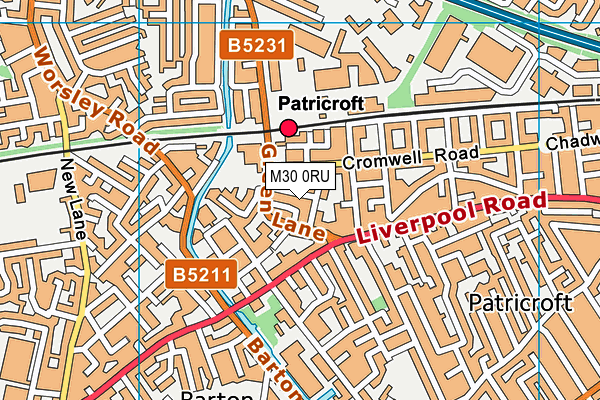 M30 0RU map - OS VectorMap District (Ordnance Survey)