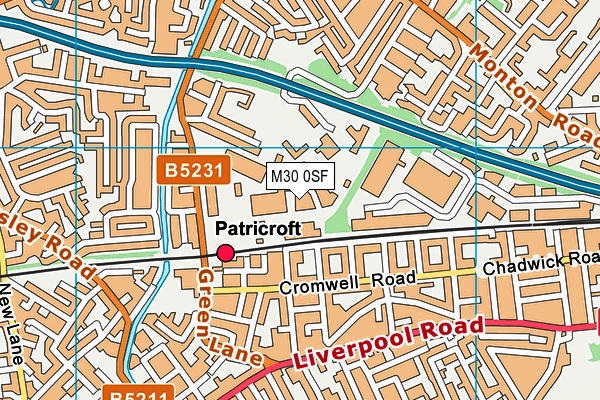 M30 0SF map - OS VectorMap District (Ordnance Survey)