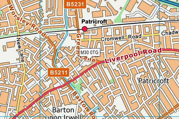 M30 0TG map - OS VectorMap District (Ordnance Survey)