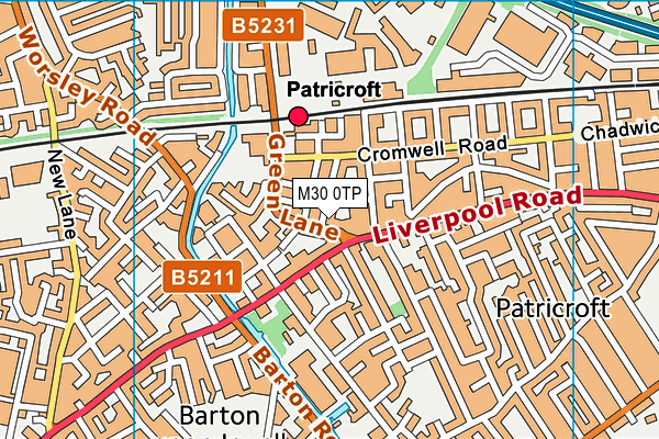 M30 0TP map - OS VectorMap District (Ordnance Survey)