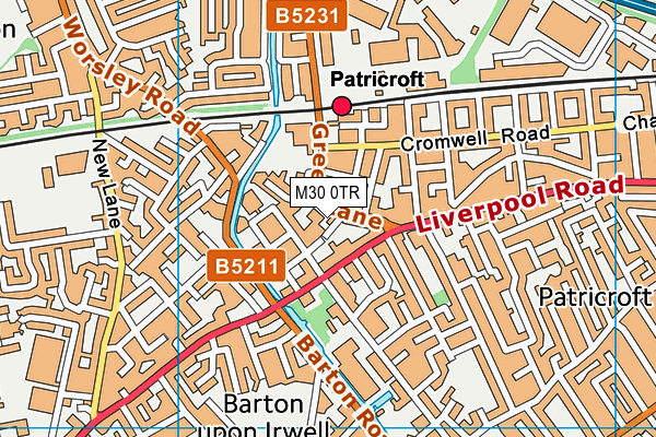 M30 0TR map - OS VectorMap District (Ordnance Survey)