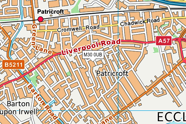 M30 0UB map - OS VectorMap District (Ordnance Survey)