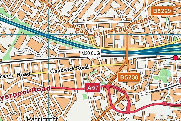 M30 0UG map - OS VectorMap District (Ordnance Survey)