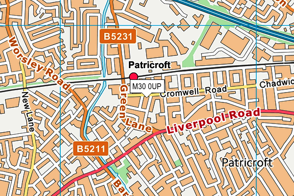 M30 0UP map - OS VectorMap District (Ordnance Survey)