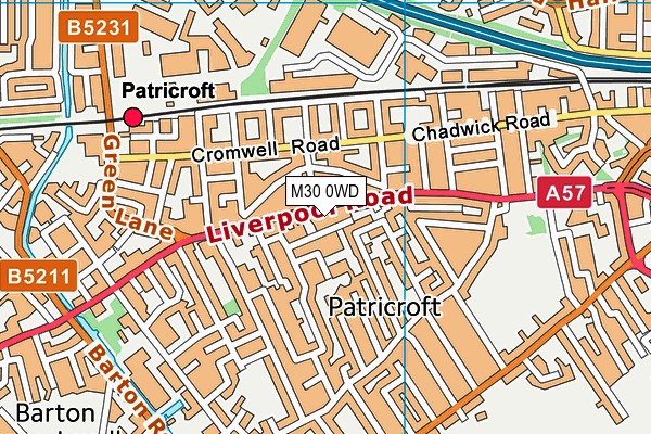 M30 0WD map - OS VectorMap District (Ordnance Survey)