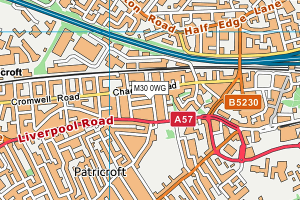 M30 0WG map - OS VectorMap District (Ordnance Survey)