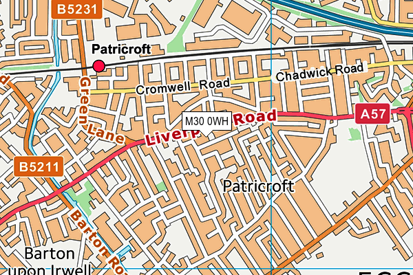 M30 0WH map - OS VectorMap District (Ordnance Survey)