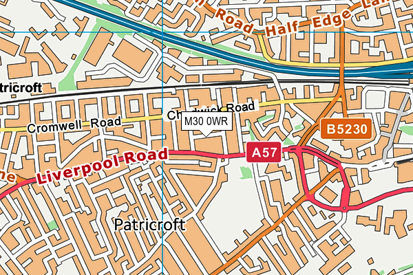 M30 0WR map - OS VectorMap District (Ordnance Survey)