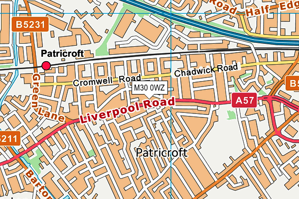 M30 0WZ map - OS VectorMap District (Ordnance Survey)