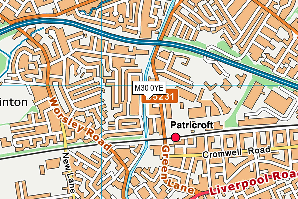 M30 0YE map - OS VectorMap District (Ordnance Survey)