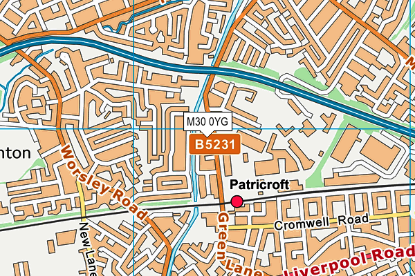 M30 0YG map - OS VectorMap District (Ordnance Survey)