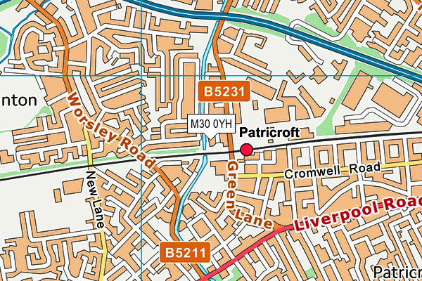 M30 0YH map - OS VectorMap District (Ordnance Survey)