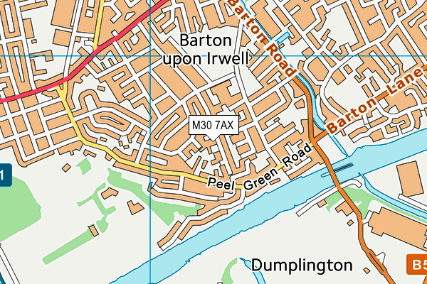 M30 7AX map - OS VectorMap District (Ordnance Survey)