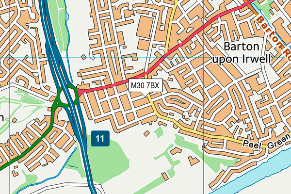 M30 7BX map - OS VectorMap District (Ordnance Survey)