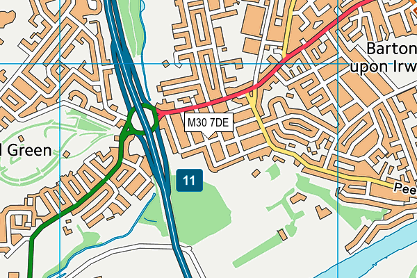 M30 7DE map - OS VectorMap District (Ordnance Survey)