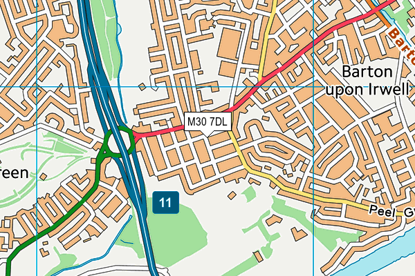 M30 7DL map - OS VectorMap District (Ordnance Survey)