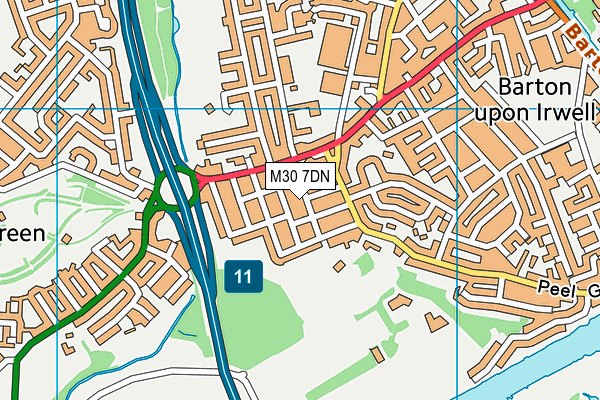M30 7DN map - OS VectorMap District (Ordnance Survey)