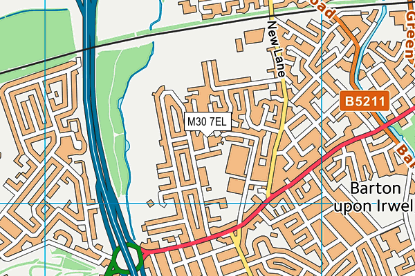 M30 7EL map - OS VectorMap District (Ordnance Survey)