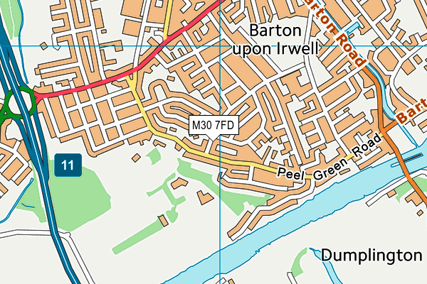 M30 7FD map - OS VectorMap District (Ordnance Survey)