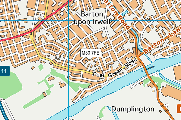 M30 7FE map - OS VectorMap District (Ordnance Survey)