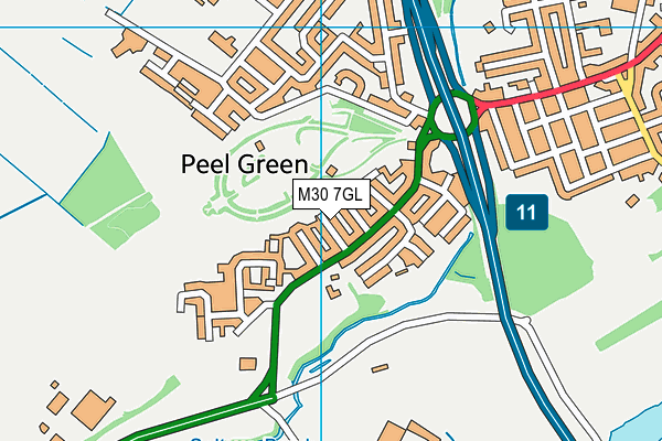 M30 7GL map - OS VectorMap District (Ordnance Survey)
