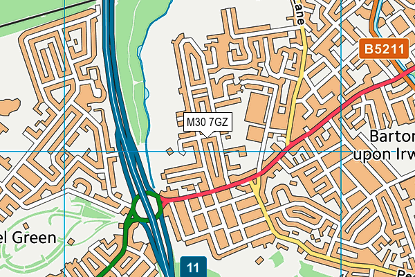 M30 7GZ map - OS VectorMap District (Ordnance Survey)