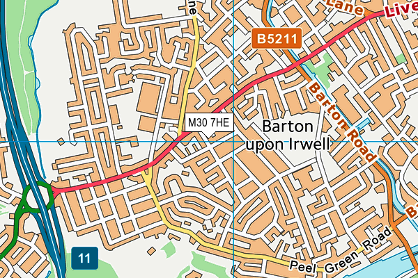 M30 7HE map - OS VectorMap District (Ordnance Survey)