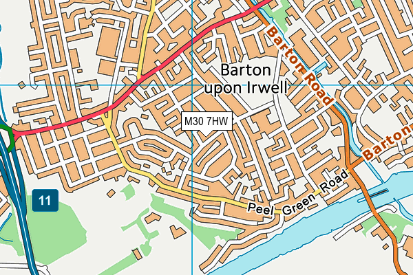 M30 7HW map - OS VectorMap District (Ordnance Survey)