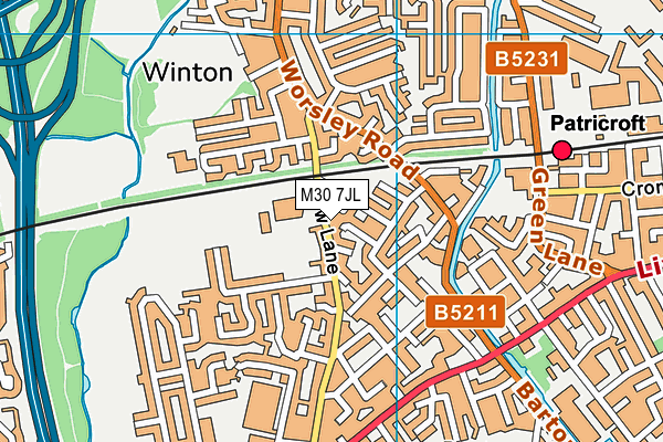 M30 7JL map - OS VectorMap District (Ordnance Survey)