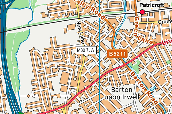 M30 7JW map - OS VectorMap District (Ordnance Survey)